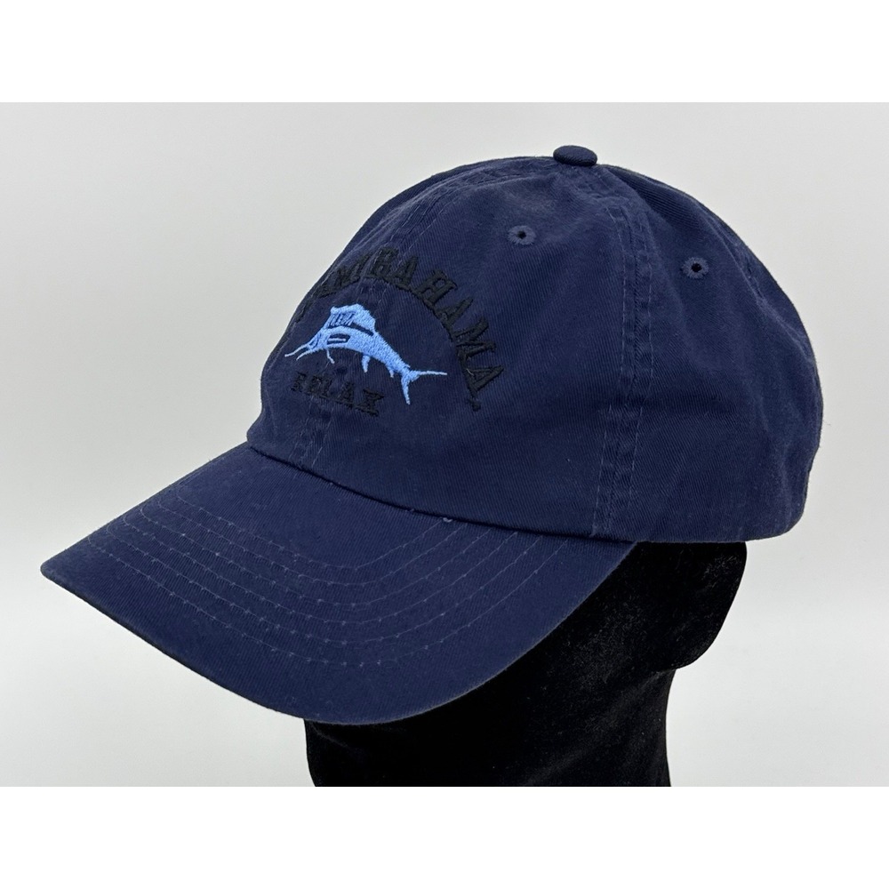 Tommy Bahama "Relax" Cotton Twill Navy Blue Marlin Embroidered Logo Hat Cap